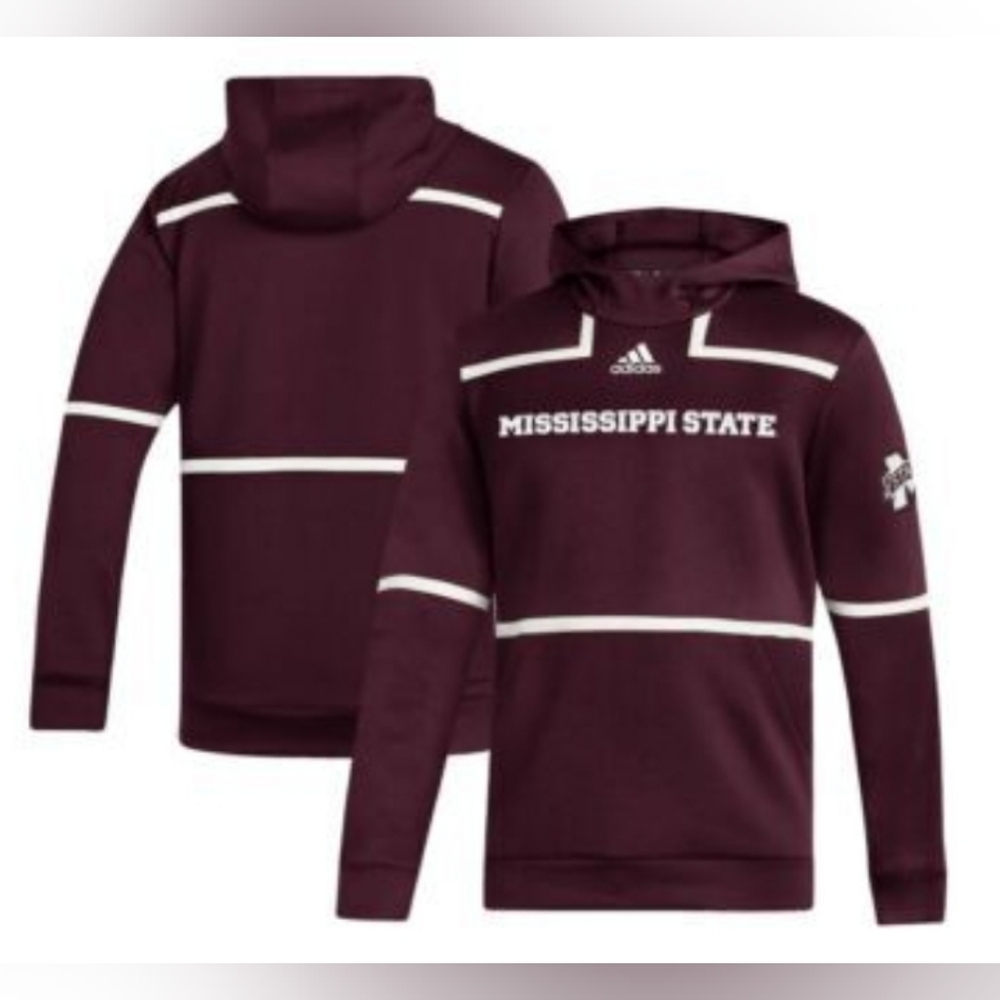Adidas Mississippi State Hoodie Size M Medium Pullover MS Bulldogs Coat Jacket